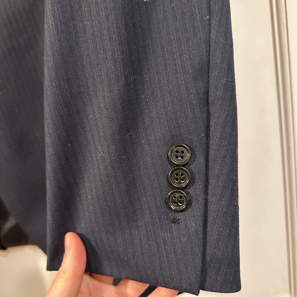 NWT Club Monaco Navy Tonal Stipe Wool Blazer - Picture 3 of 15